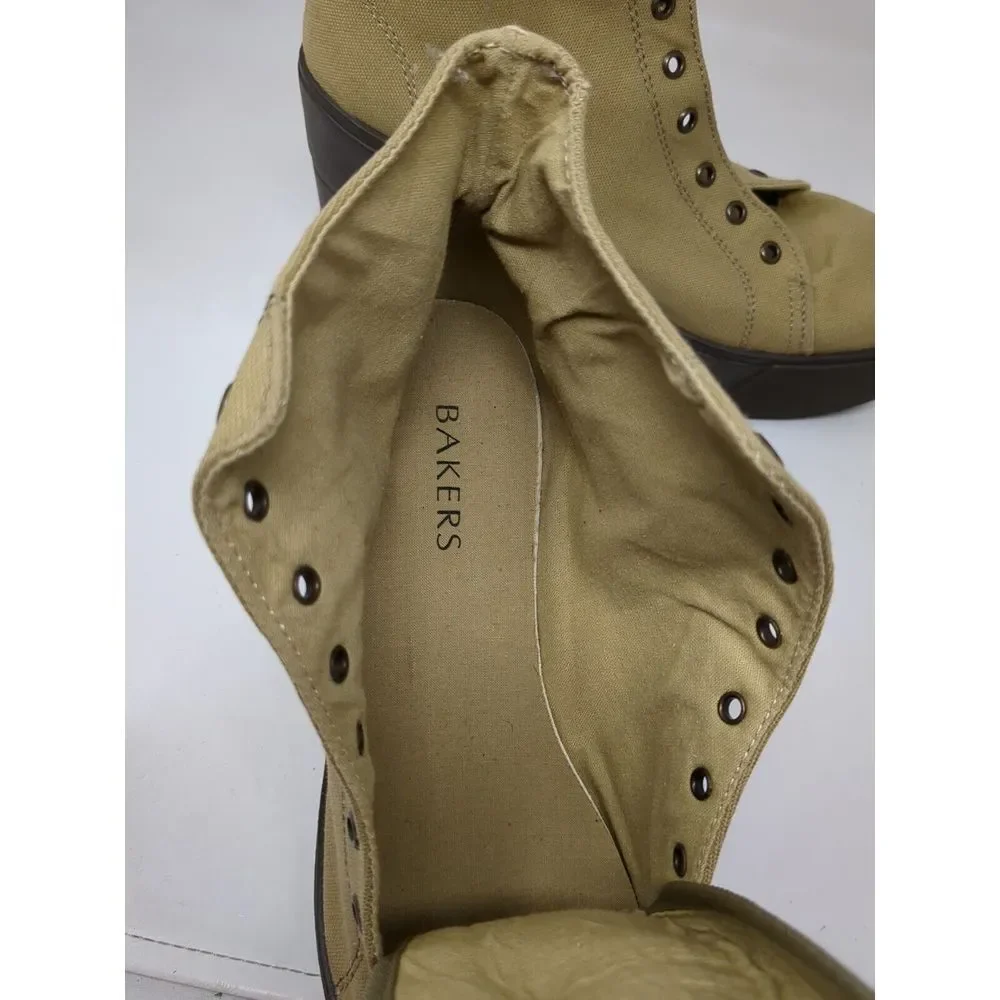 Vintage Bakers‎ Y2K Chunky Platform Heel Boots Shoes Canvas Women's Size 9 Italy
